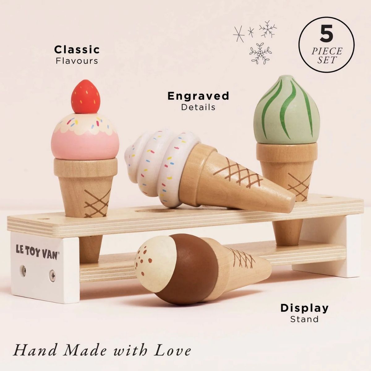 Wooden Ice Cream Cones Set - Image 2
