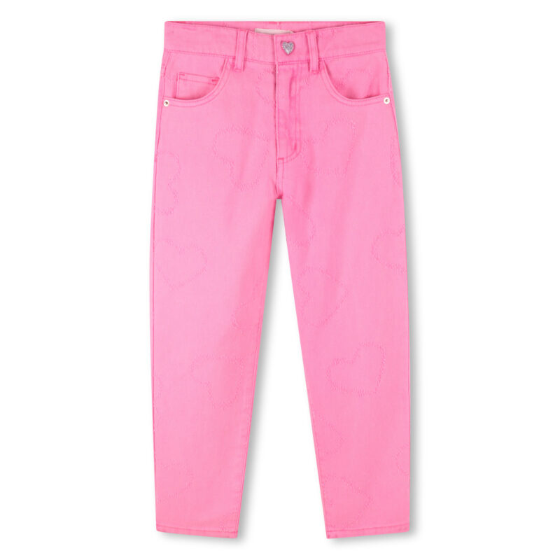 Heart Embroidered PinkTrousers