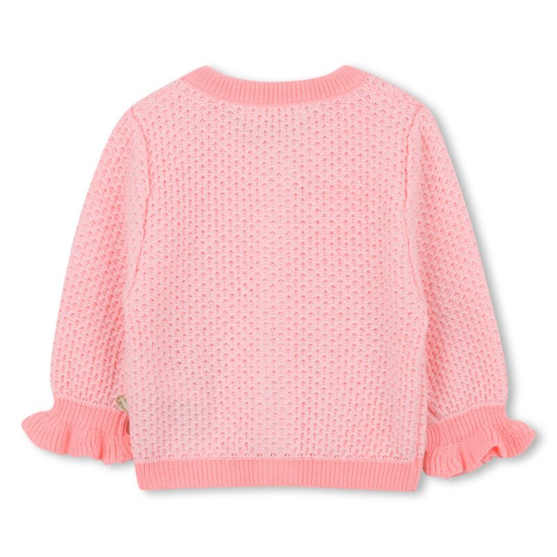 Pink Textured Button-up Cardigan - Image 2