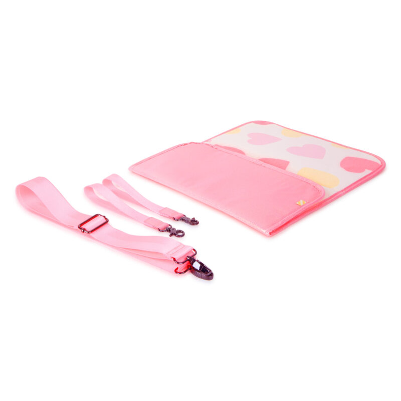 Ivory & Glittery Pink Sherpa Fleece Changing Bag (41cm) - Image 4