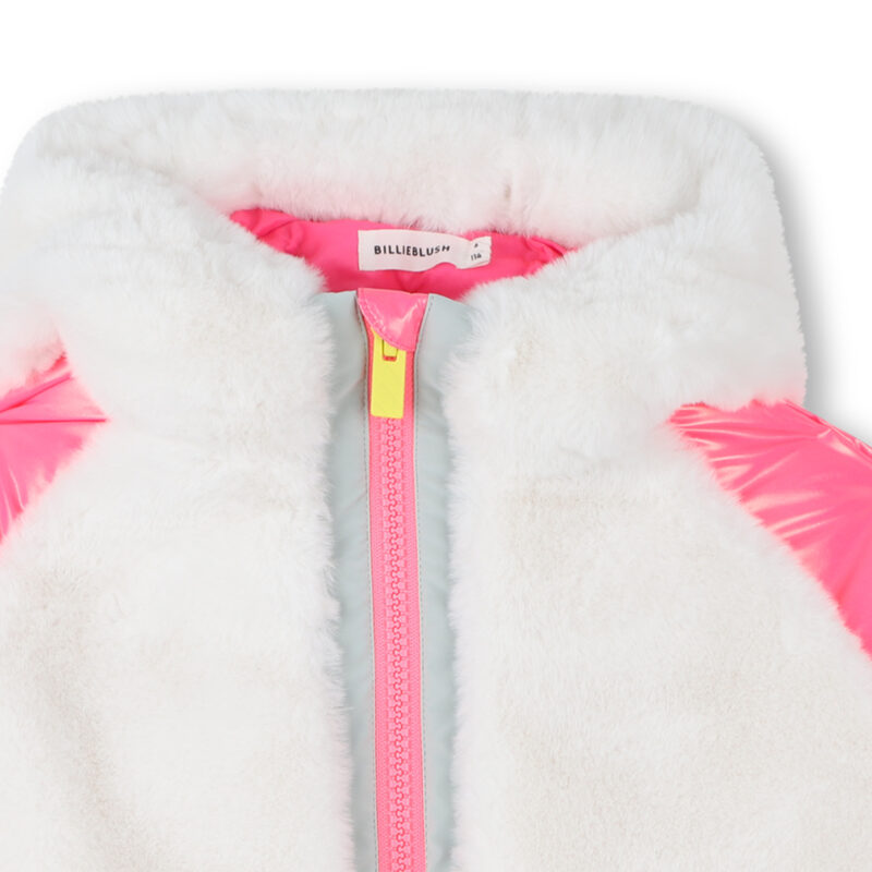 Fluffy Fleece Coat With Hood - Image 3
