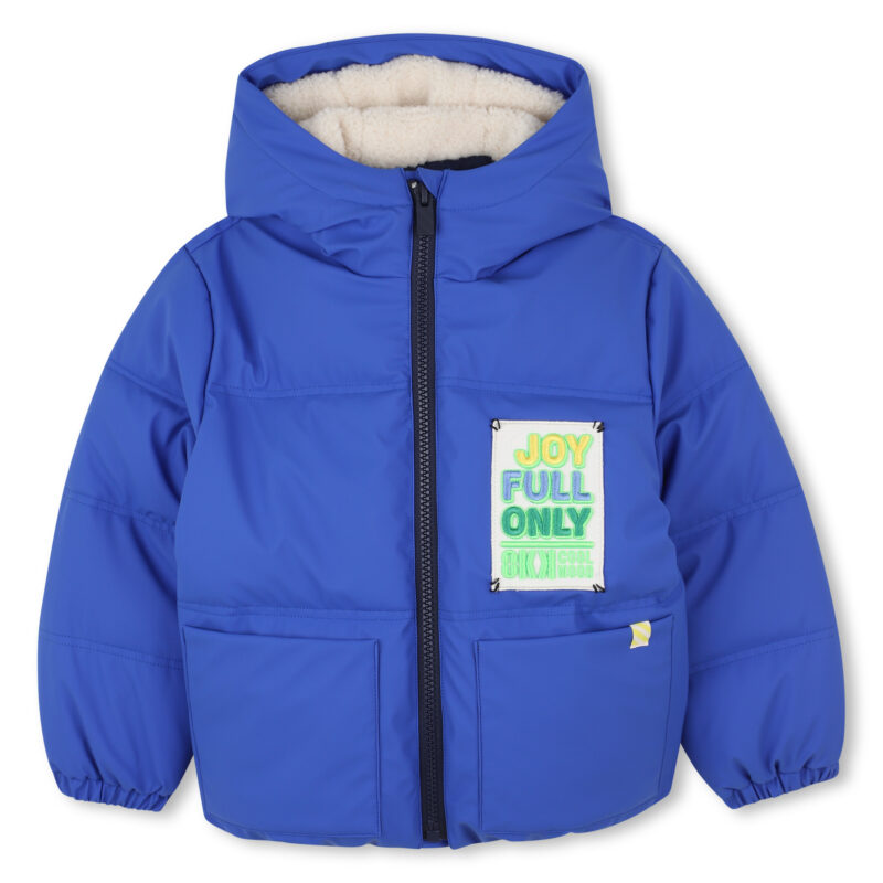 Blue Fanion Hooded down jacket