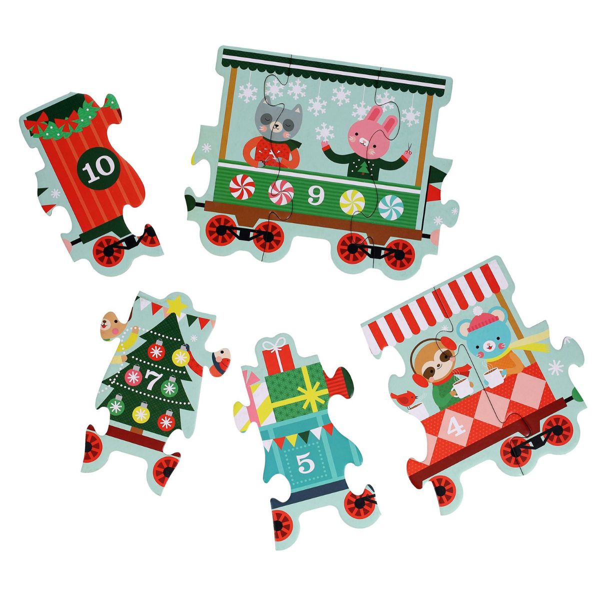 Christmas Train Shaped Floor Puzzle - Image 2