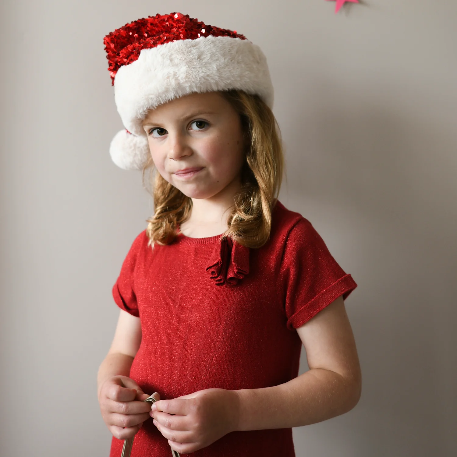 Sequin Velvet Santa Hat - Image 2