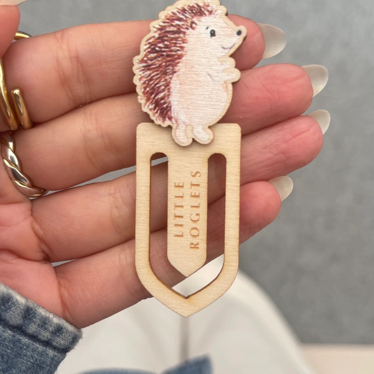 Hedgehog Wooden Bookmark - Image 2