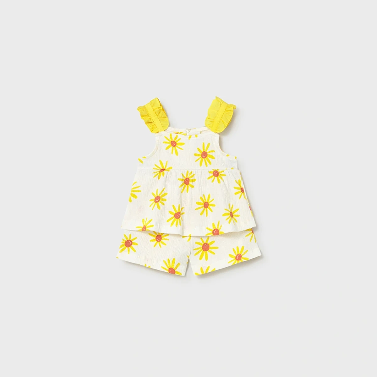 Yellow Daisy Bambula Shorts Set