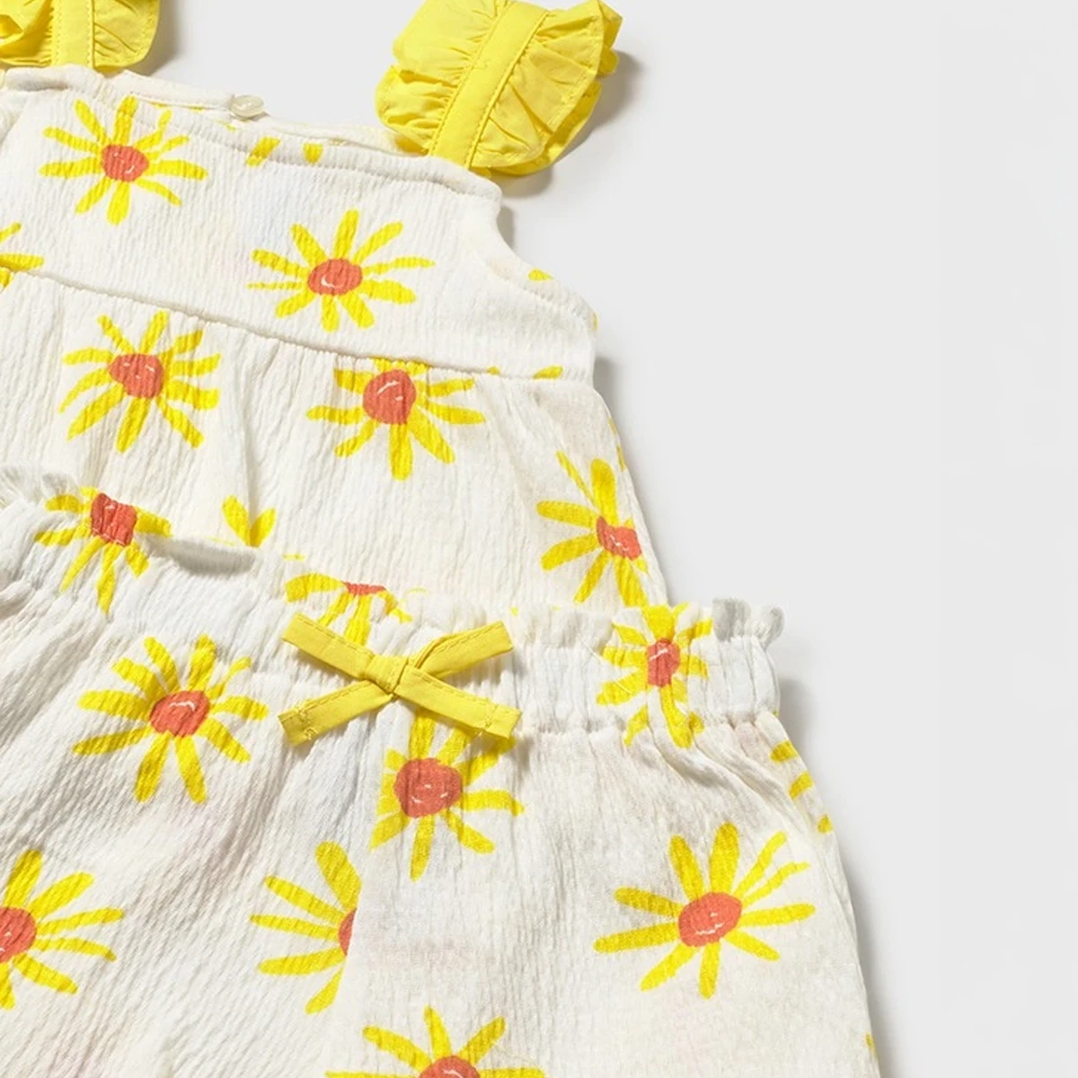 Yellow Daisy Bambula Shorts Set - Image 3