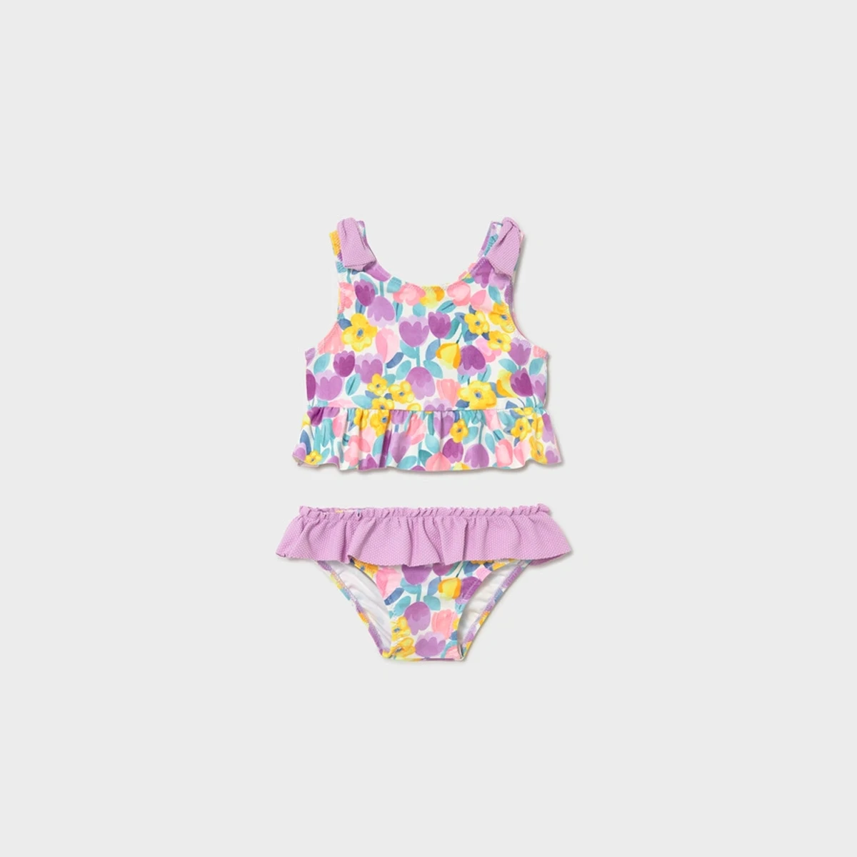 2-piece Lilac Flowers Print Swimwear set