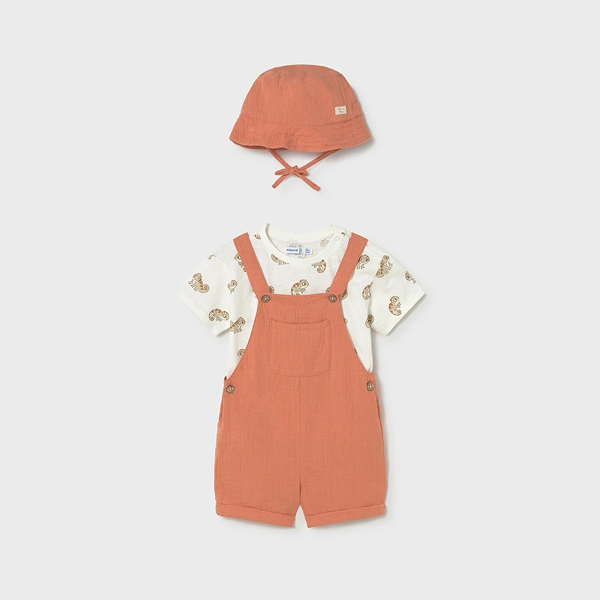 Orange Dungaree 3 Piece Set