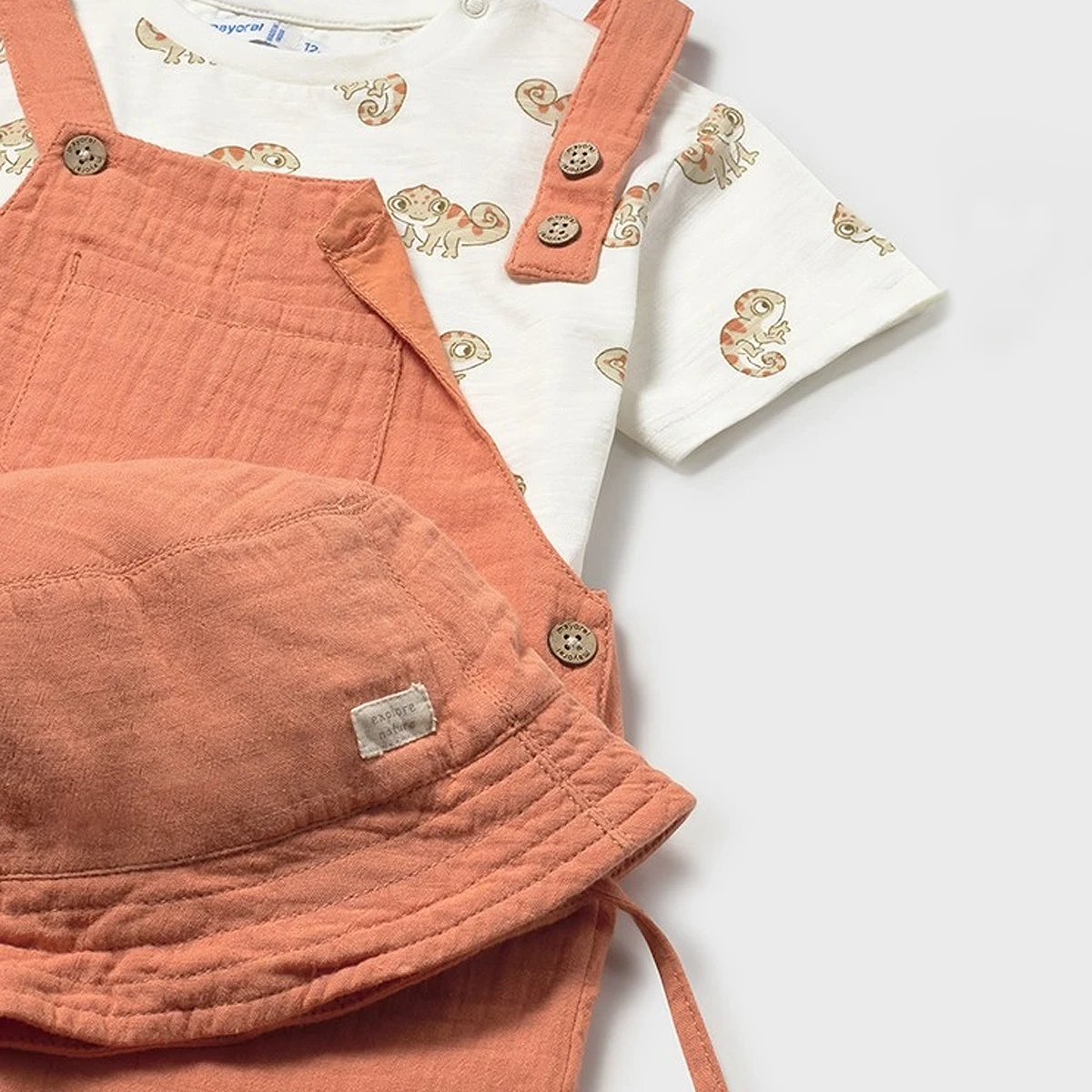 Orange Dungaree 3 Piece Set - Image 3