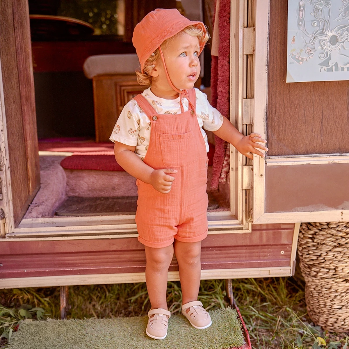 Orange Dungaree 3 Piece Set - Image 4