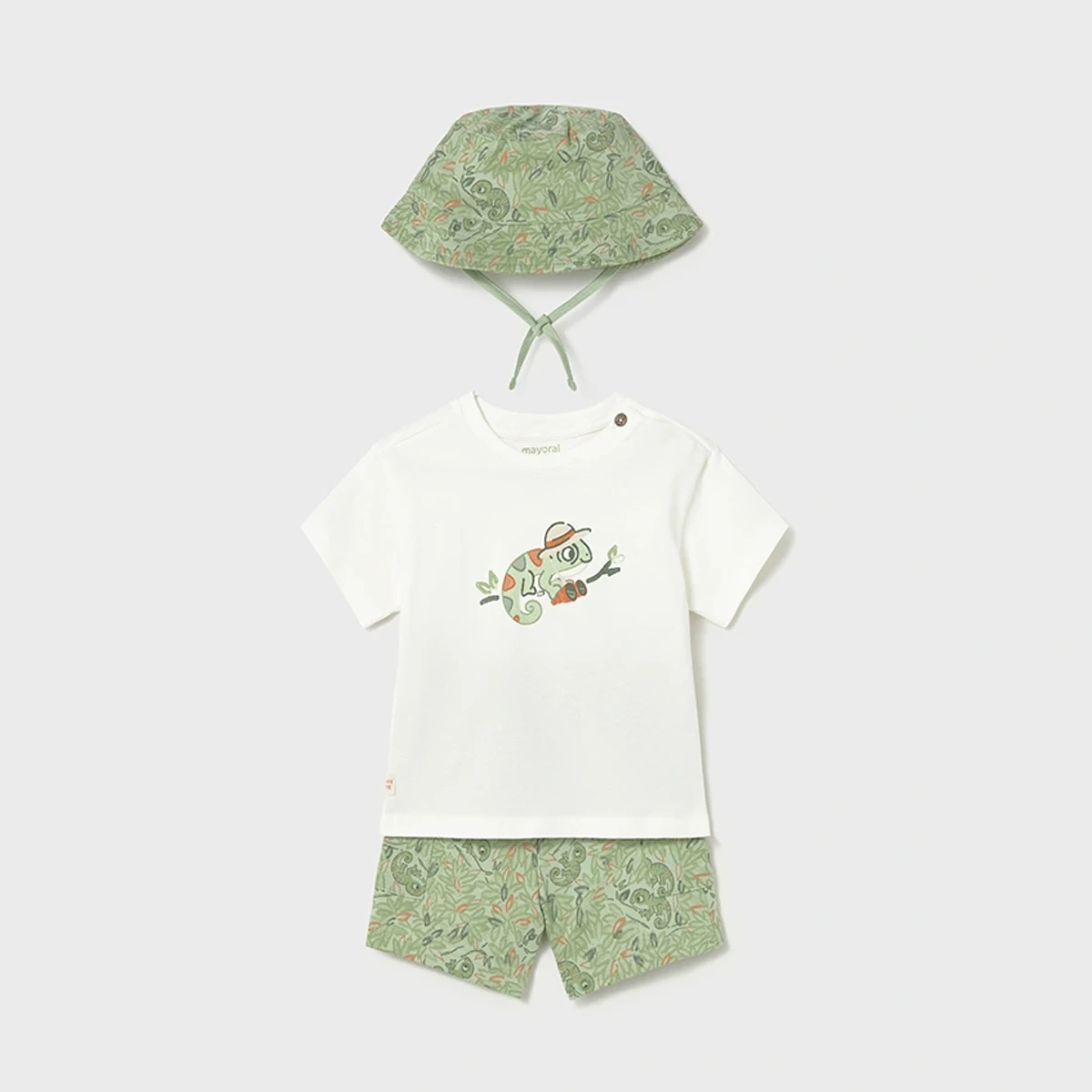 Lizard Knit Set With Bucket Hat Matcha