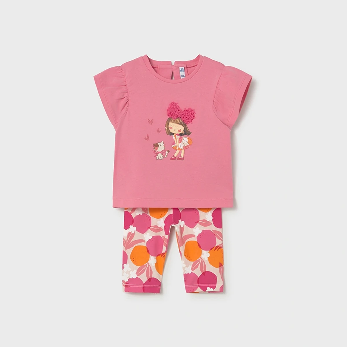 Doll and Cat Pink Leggins Set