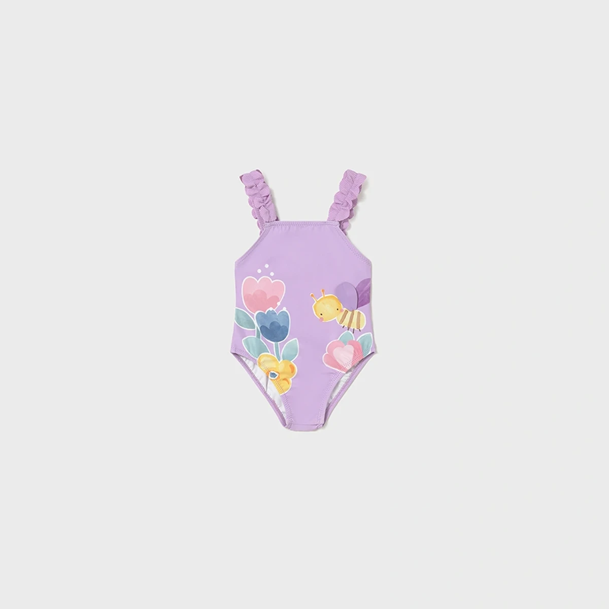 Lilac Swimsuit With a Bee Design