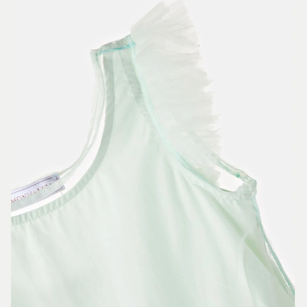 Girls Tulle Dress in Green - Image 3