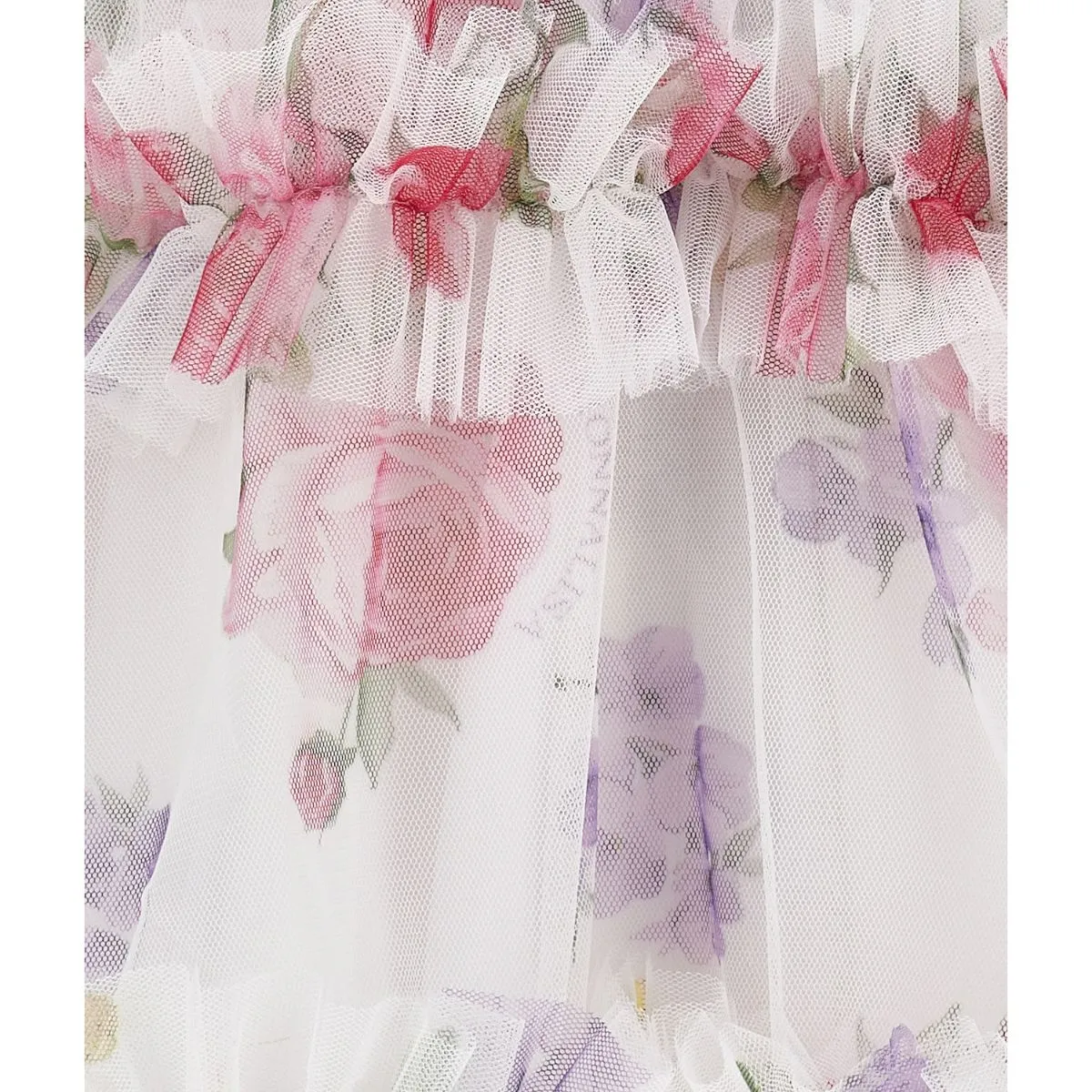 White Dress With Floral Print - Image 3