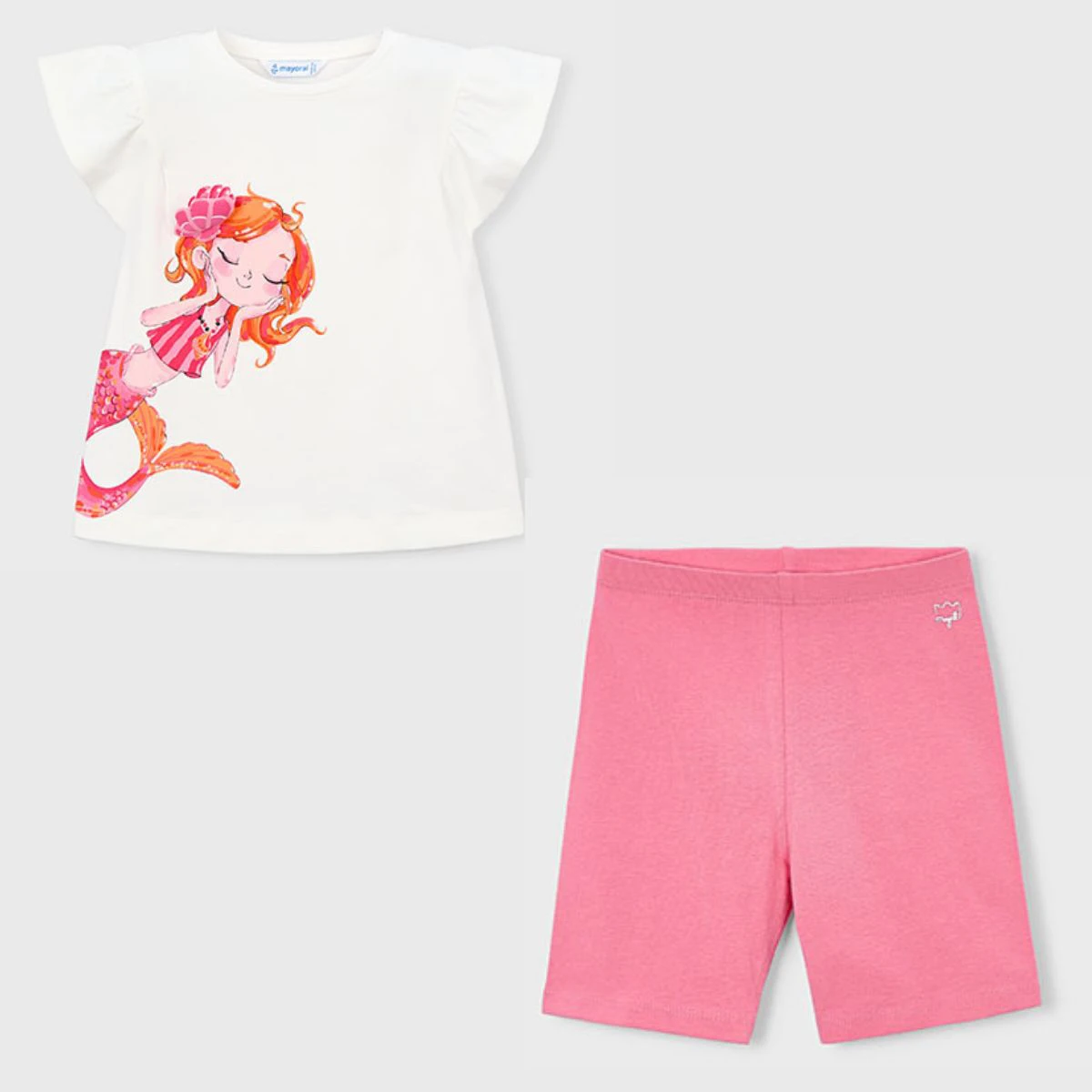 Mermaid Print Cotton T-Shirt Set