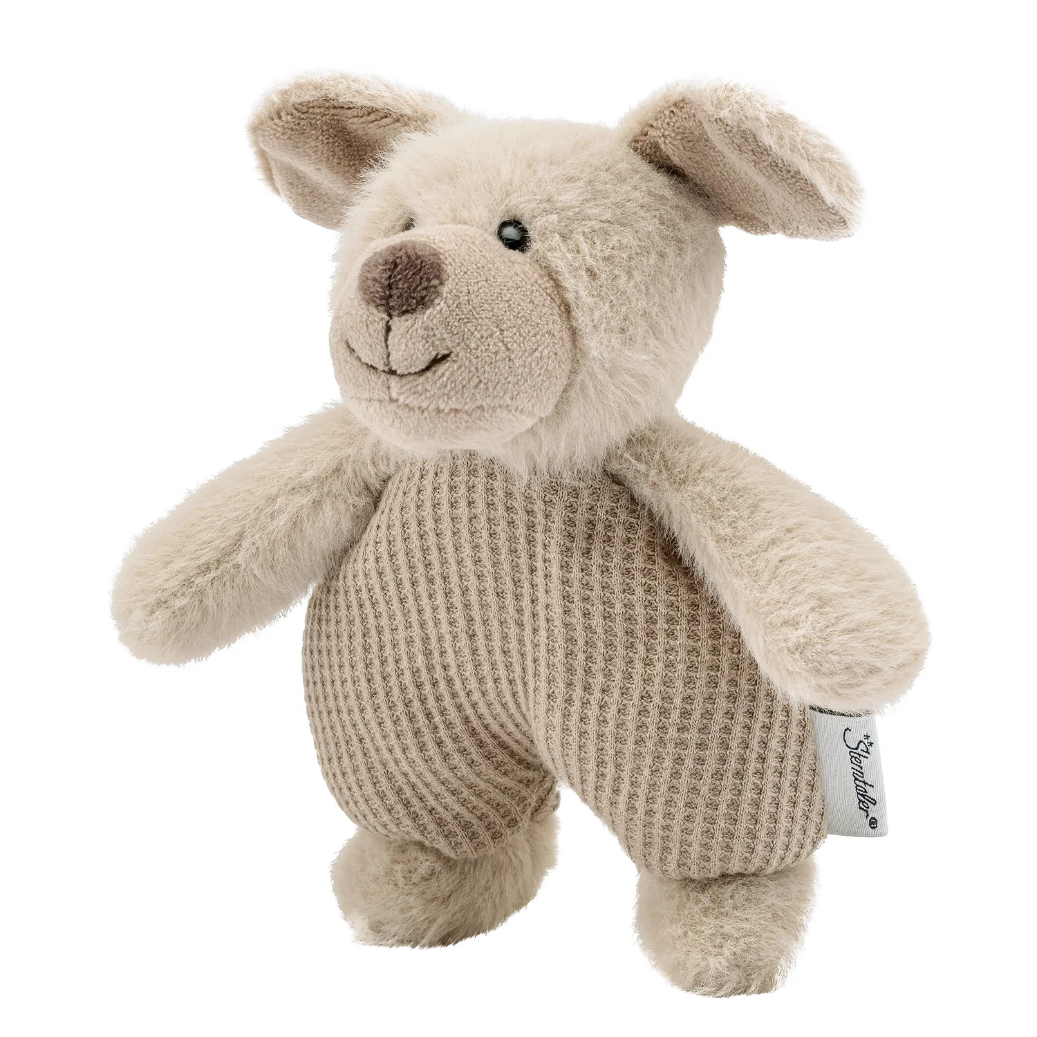 Cuddly toy dog Lucky with rattles