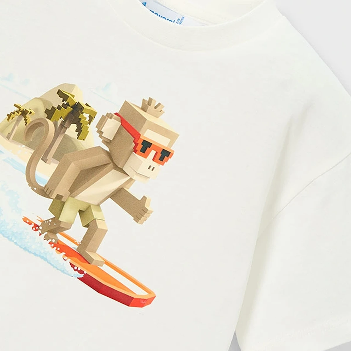 Surfing Monkey Cream T-Shirt - Image 3