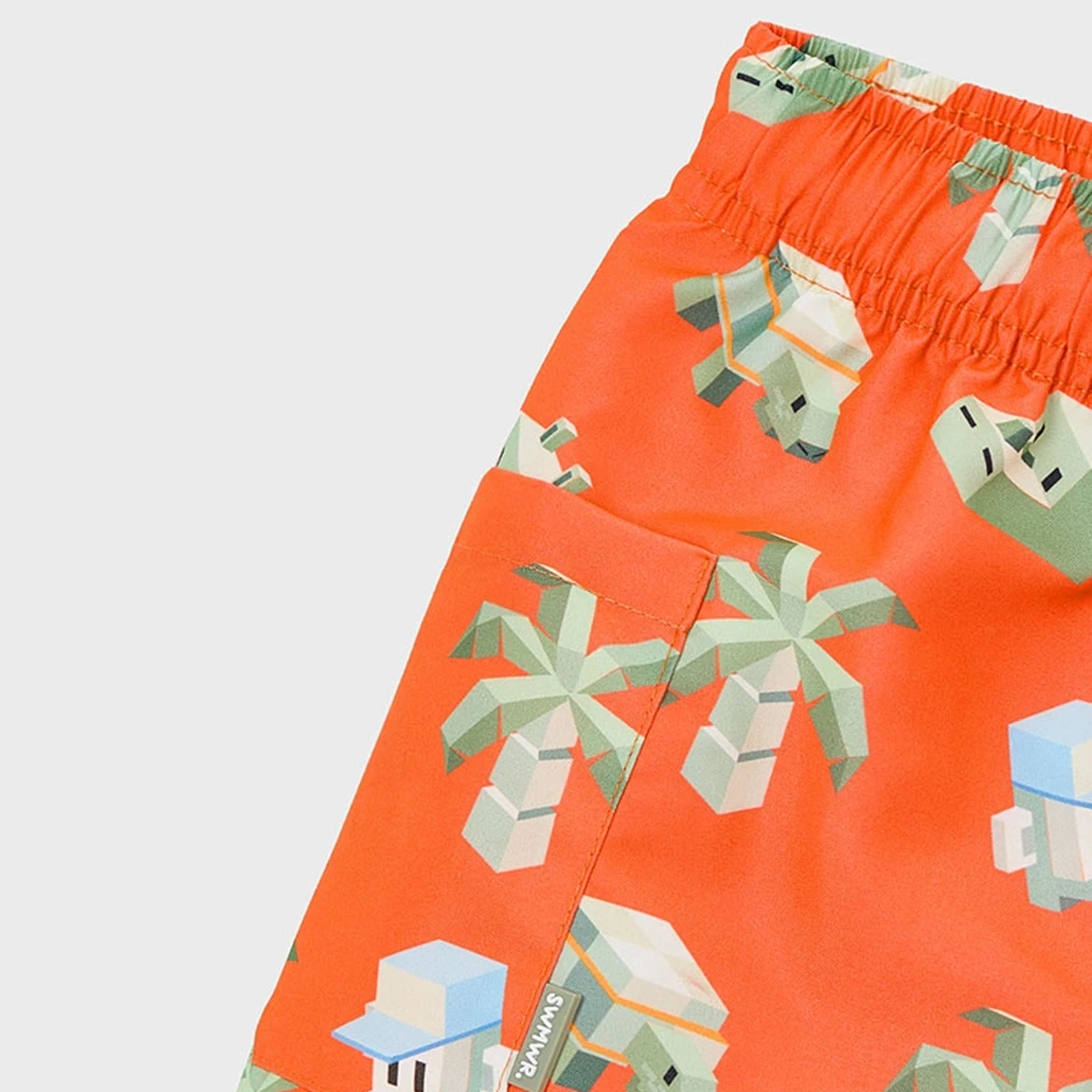 Jungle Fun Orange Swim Shorts - Image 3