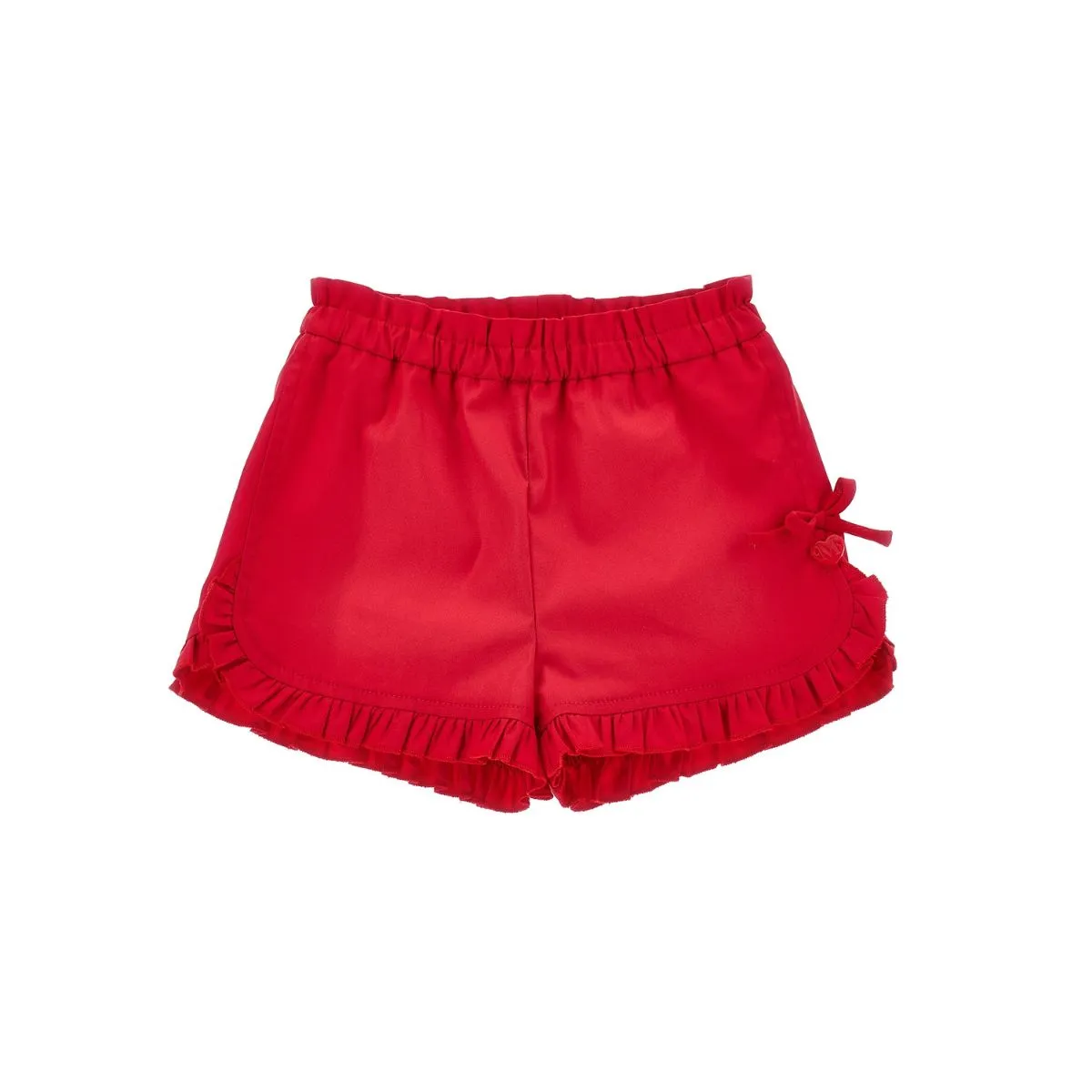 Red Shorts With Ruffles And Bow