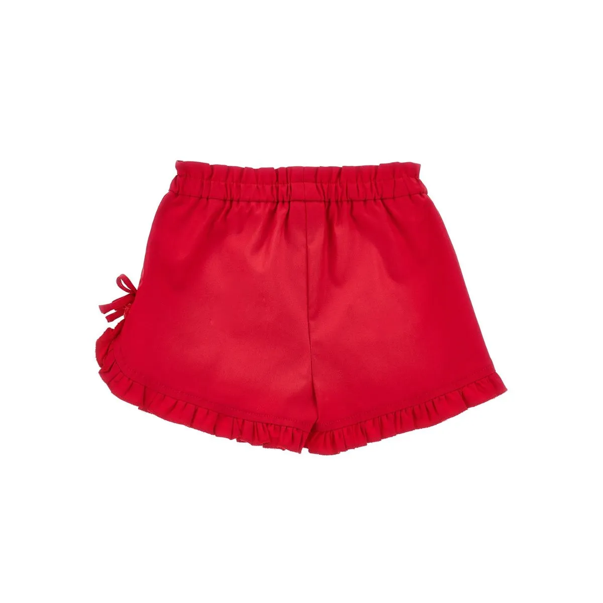 Red Shorts With Ruffles And Bow - Image 2