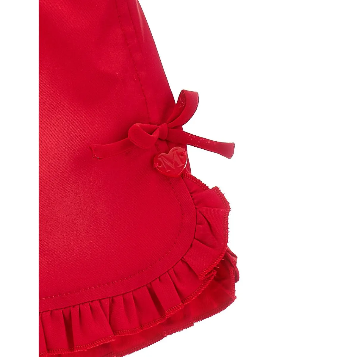 Red Shorts With Ruffles And Bow - Image 3