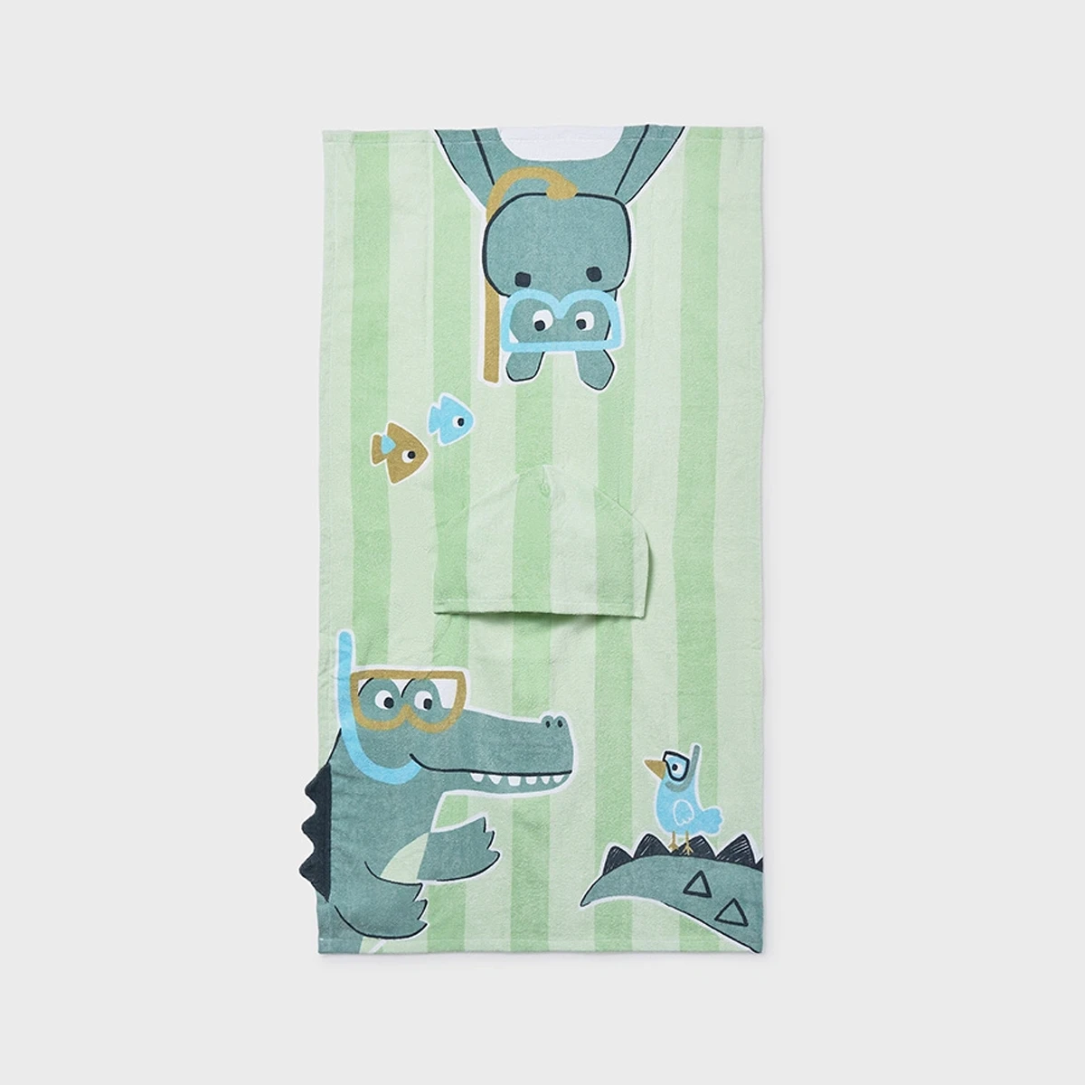 Croc And Hipo Hooded Towel