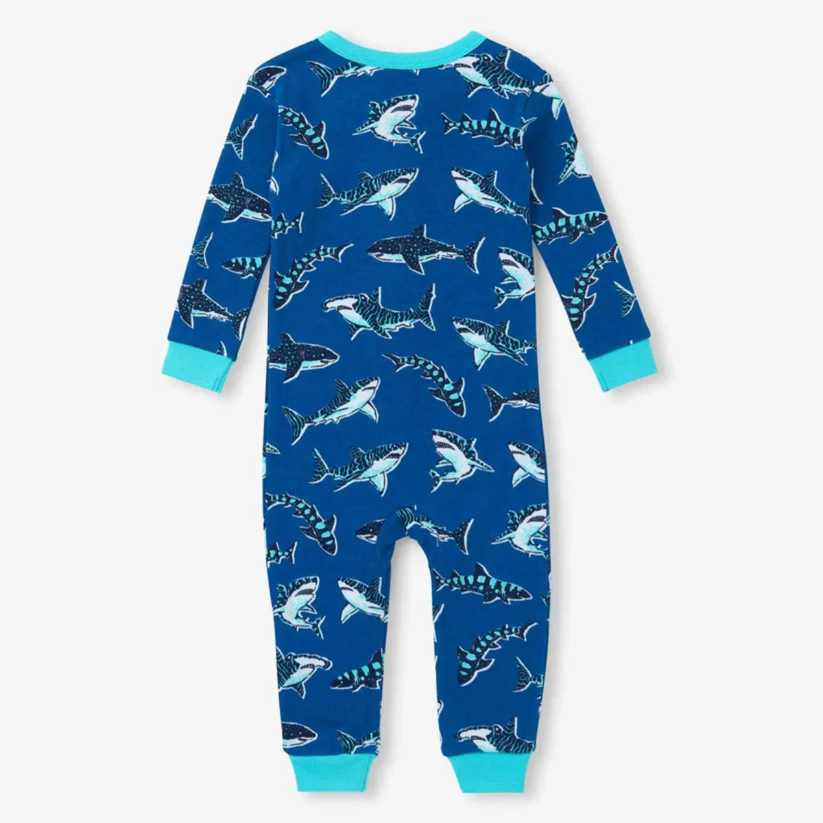 Baby Boys Patterned Sharks Cotton Sleeper - Image 2