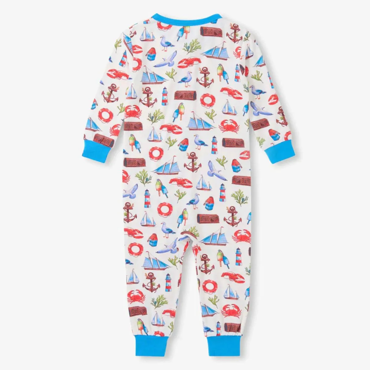 Baby Boys Painted Seascape Bamboo Sleeper - Image 2