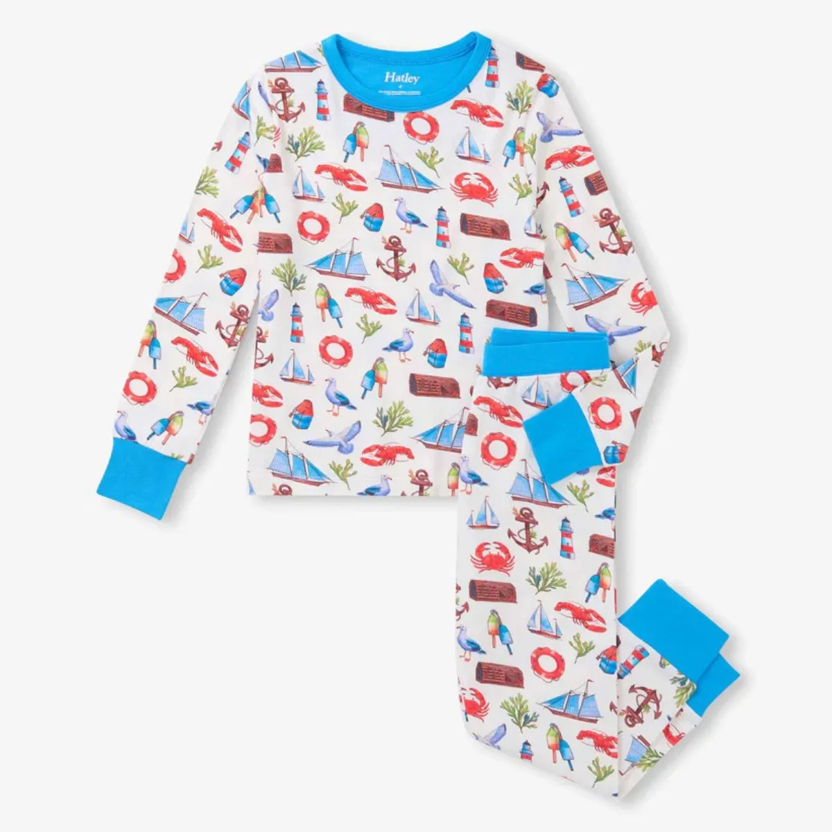Boys Painted Seascape Bamboo Pyjama Set