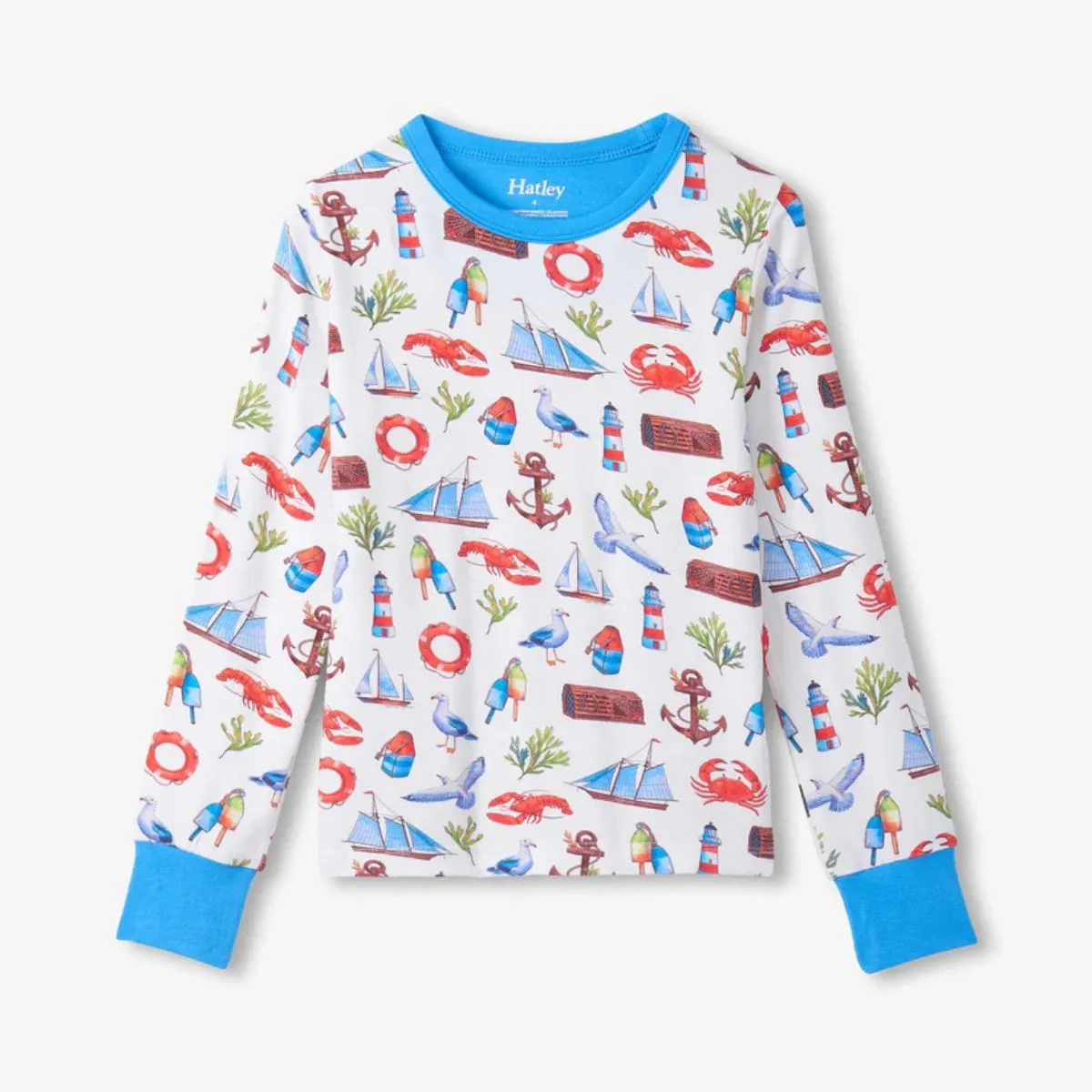 Boys Painted Seascape Bamboo Pyjama Set - Image 2