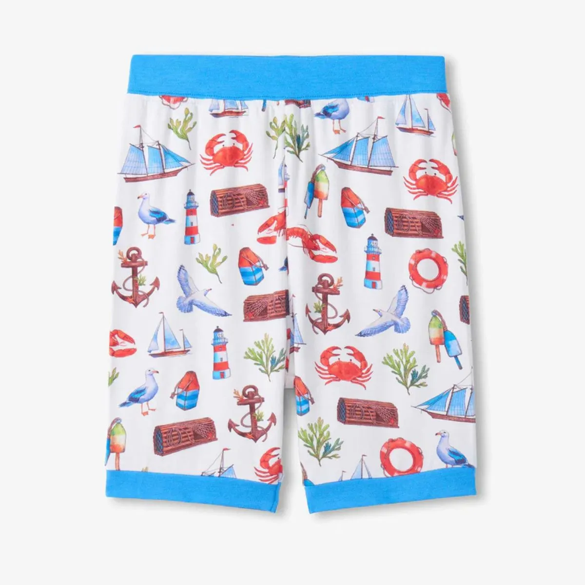 Boys Painted Seascape Bamboo Short Pyjama Set - Image 3