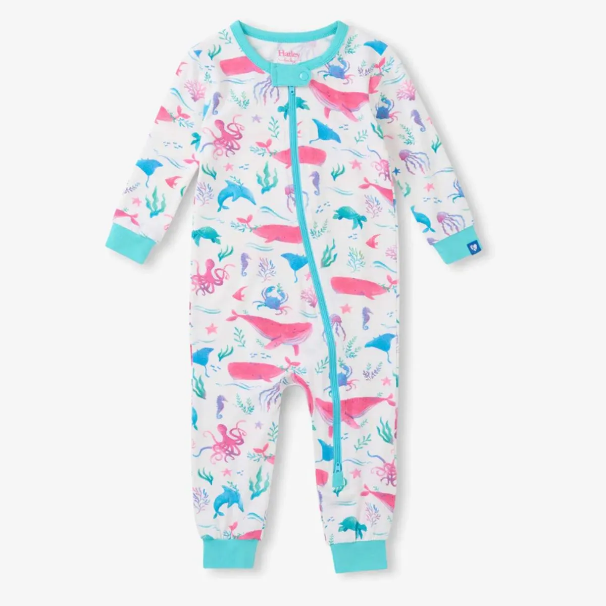 Baby Girls Painted Sealife Bamboo Sleeper