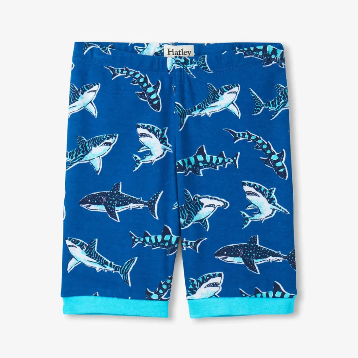 Boys Patterned Sharks Cotton Short Pyjama Set - Image 3
