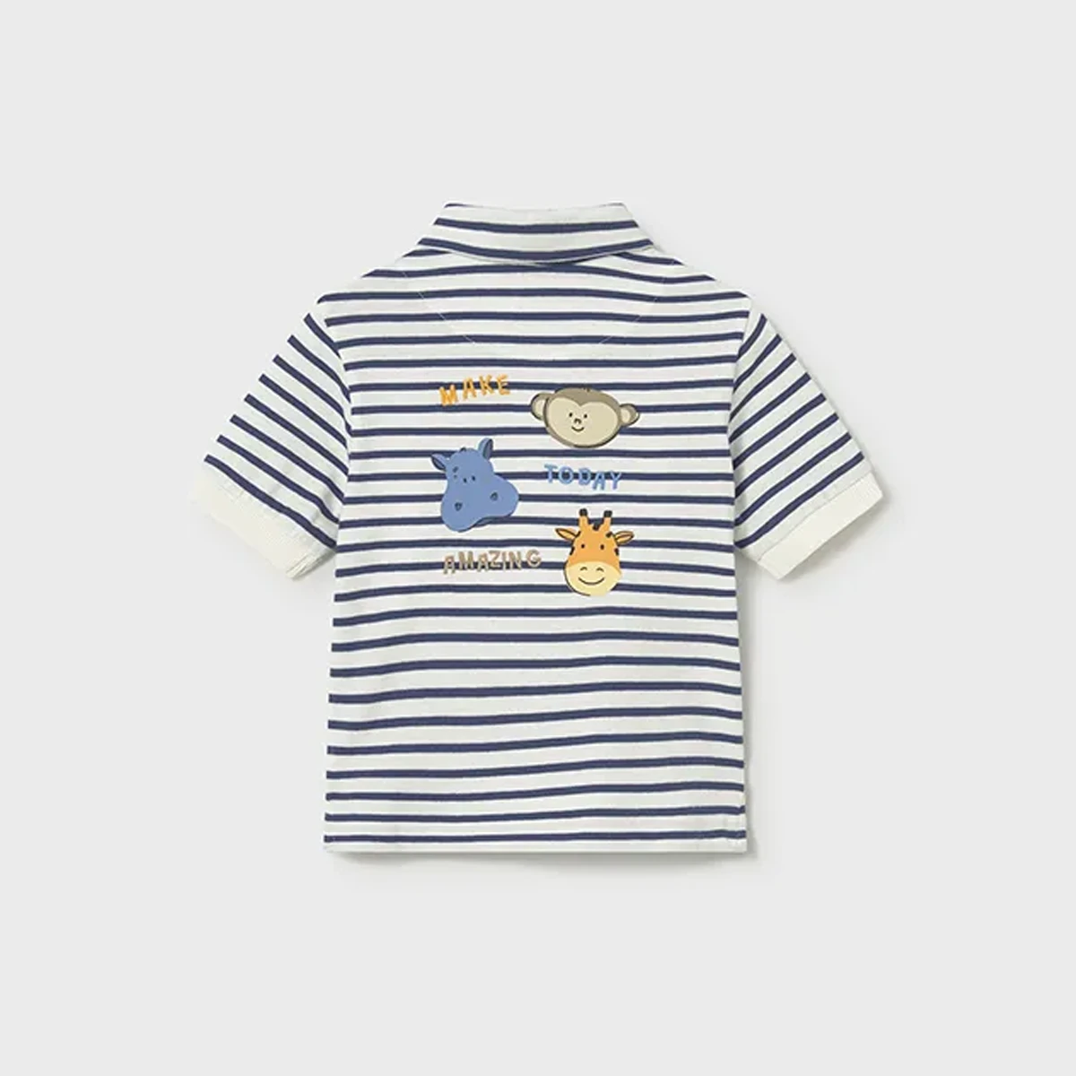 Embroidered striped short sleeve polo - Image 2