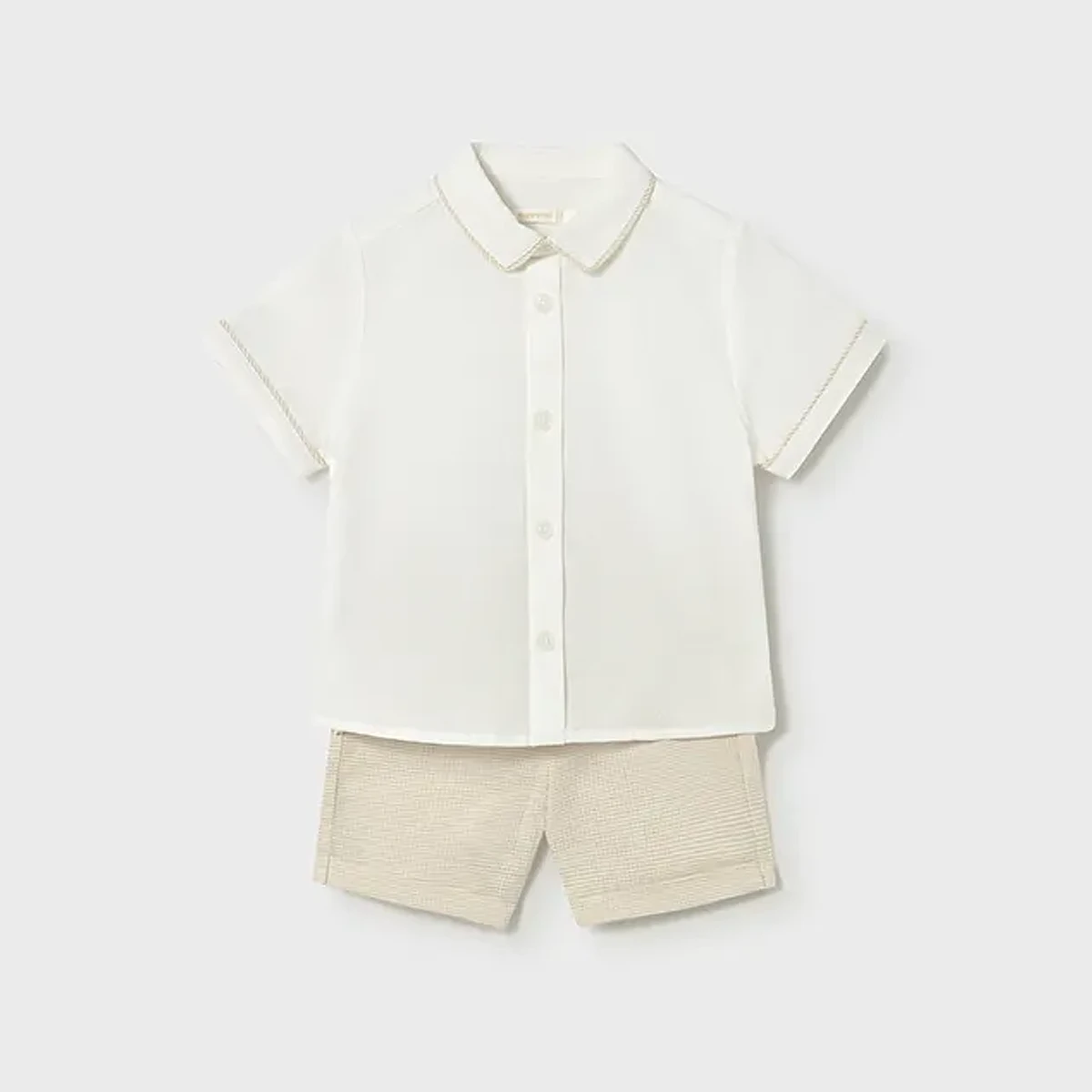 Linen suiting bermuda set oat
