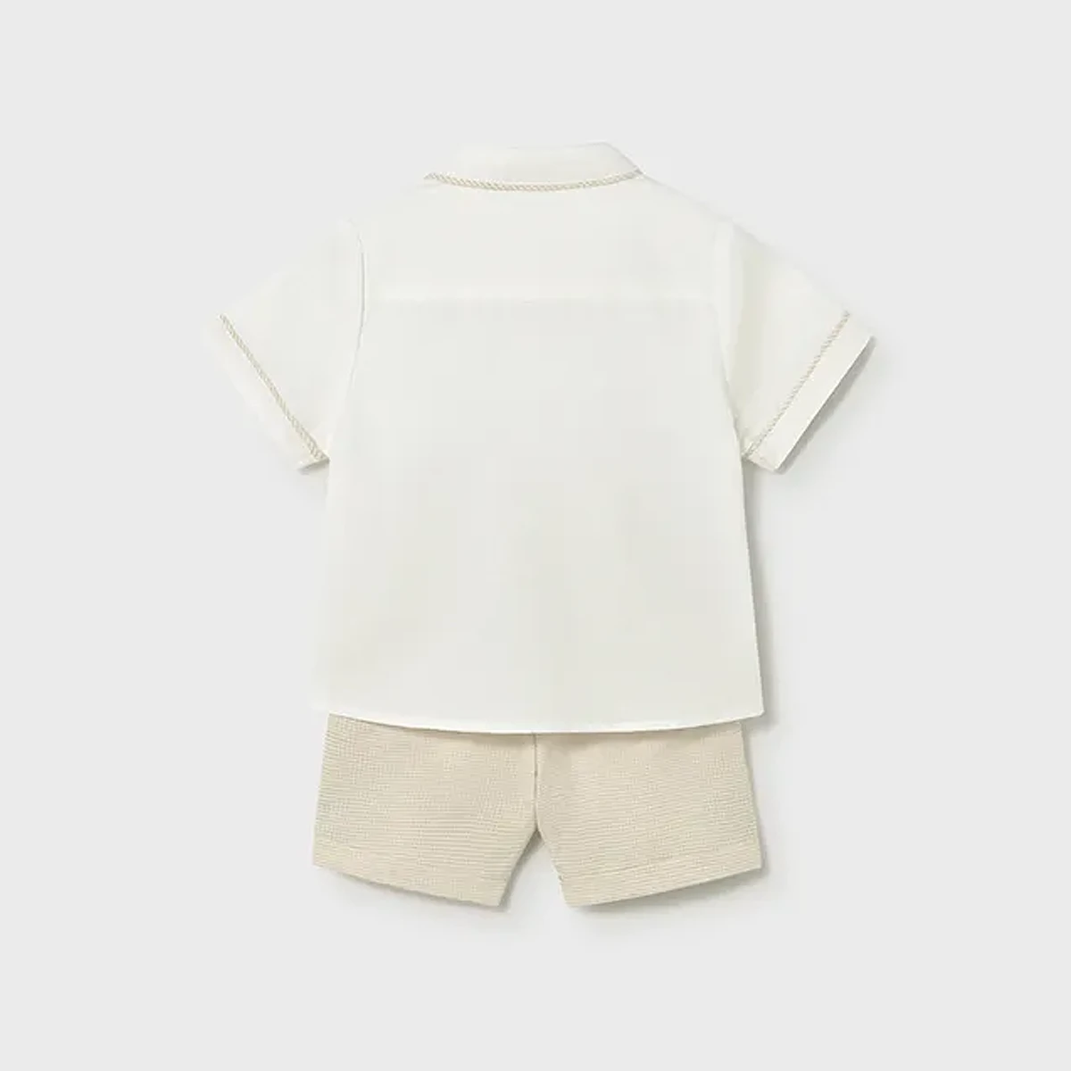 Linen suiting bermuda set oat - Image 2