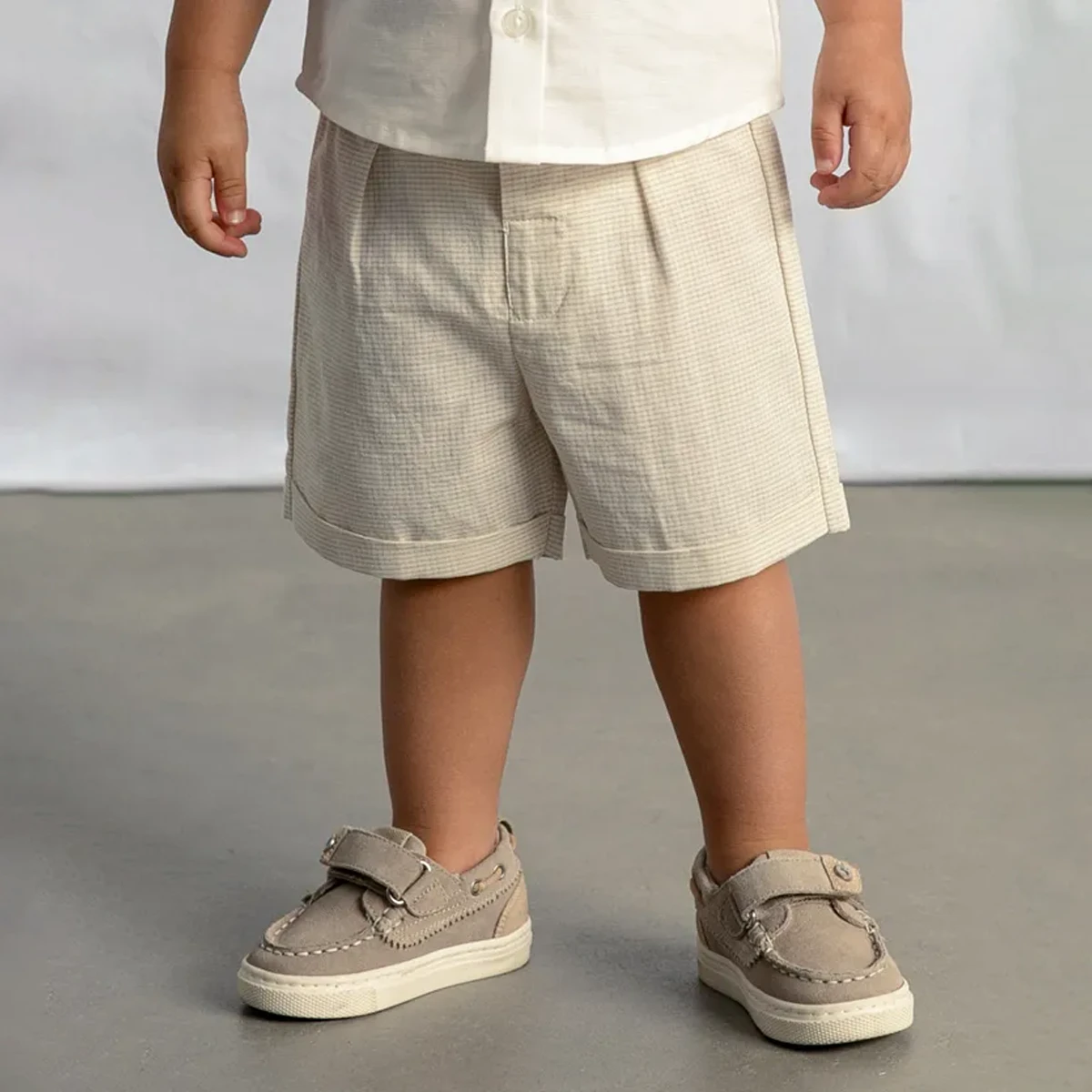 Linen suiting bermuda set oat - Image 6