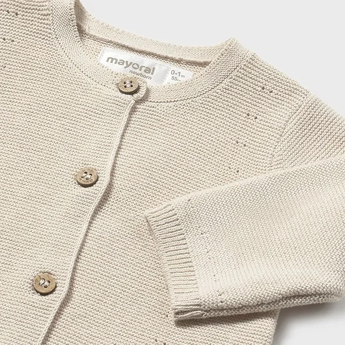 Knit Long Cardigan Wheat - Image 3