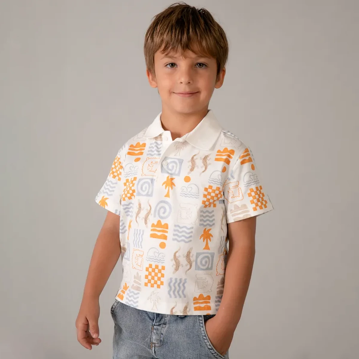 Creampeach hort sleeve polo - Image 5