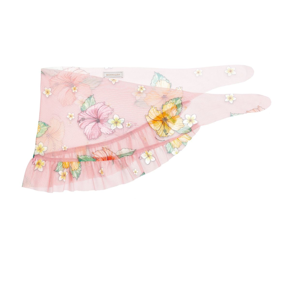 Tulle Pareo with Flowers and Ruffles