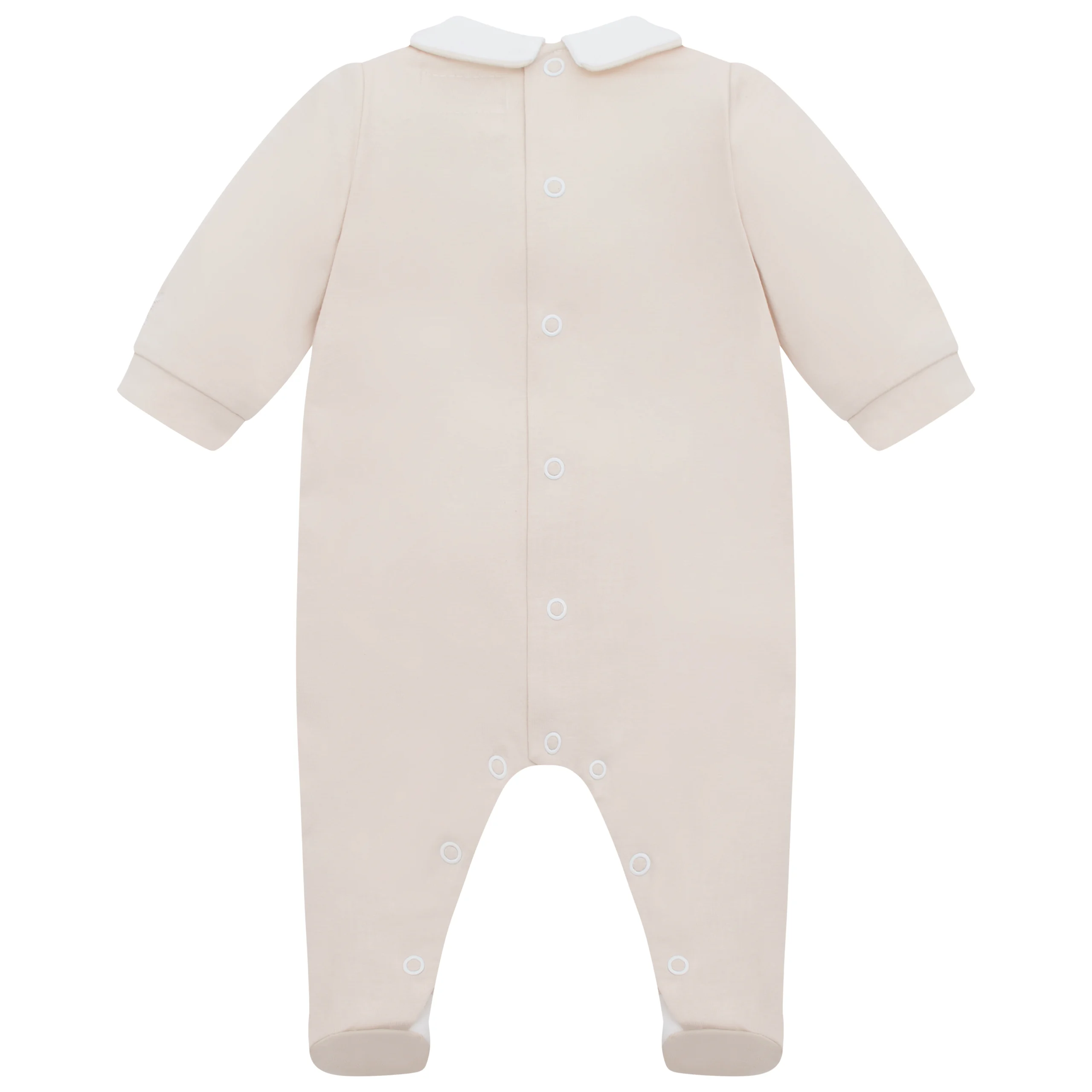 Lionel Boys Stone Blue Babygrow With Teddy Embroidery & Hat - Image 2
