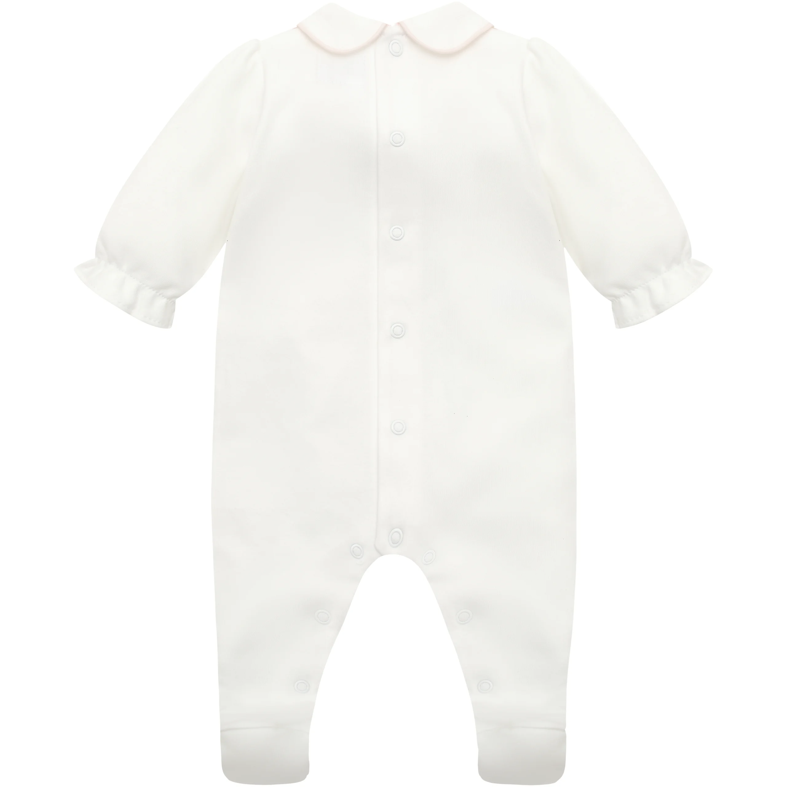 Lucy Girls White Bunny Embroidery Babygrow & Hat - Image 2