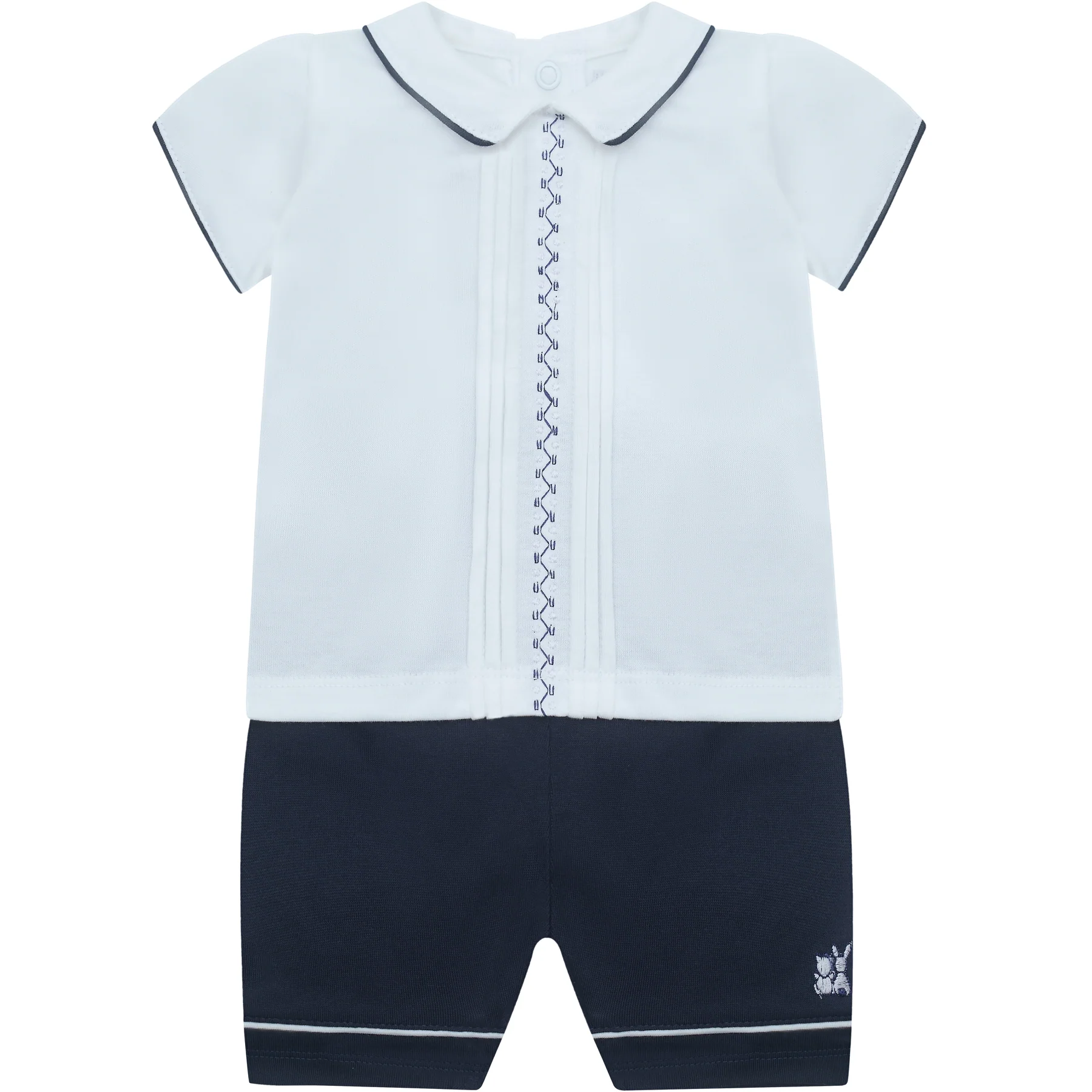 Liam Boys Navy Smart Cotton Summer Outfit