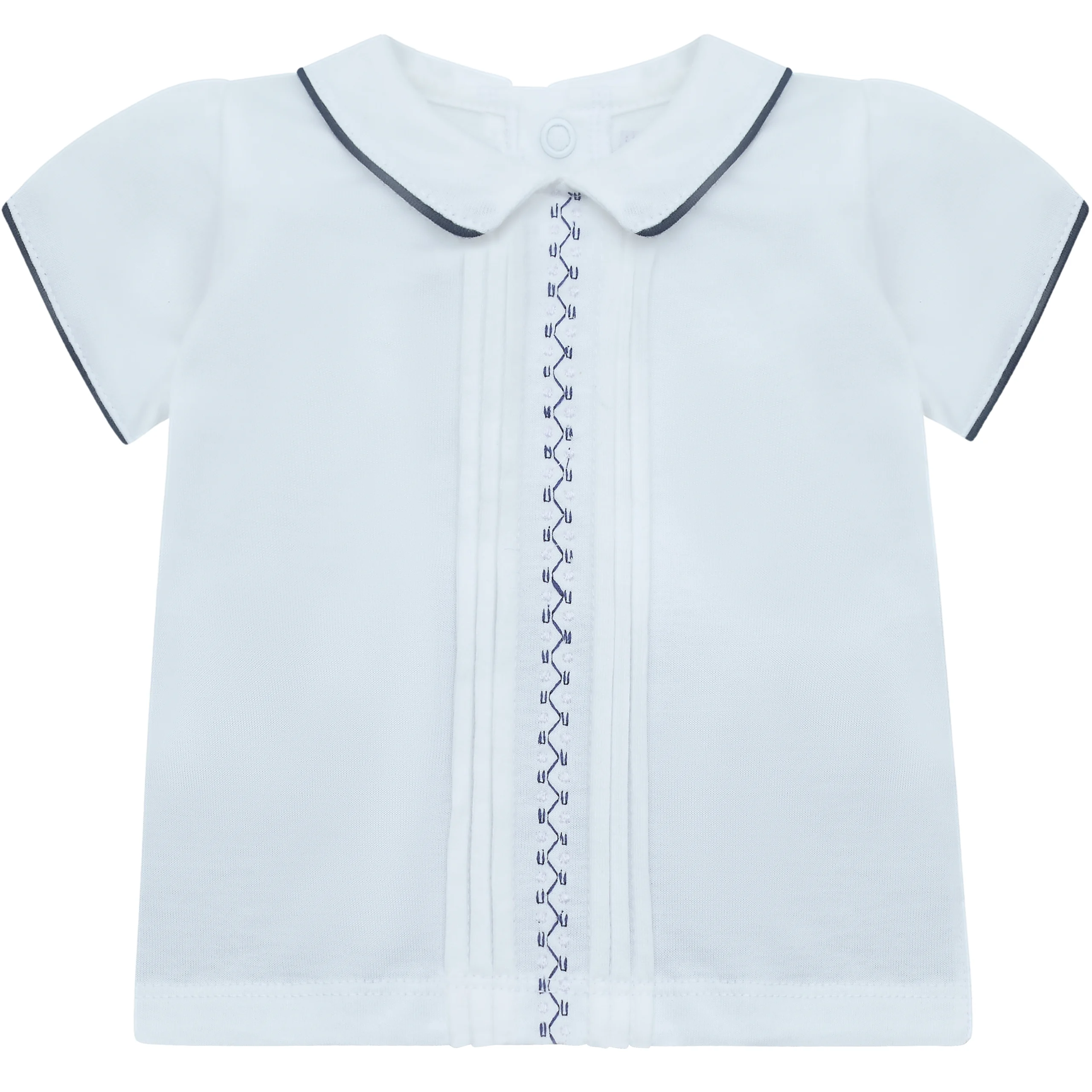 Liam Boys Navy Smart Cotton Summer Outfit - Image 4