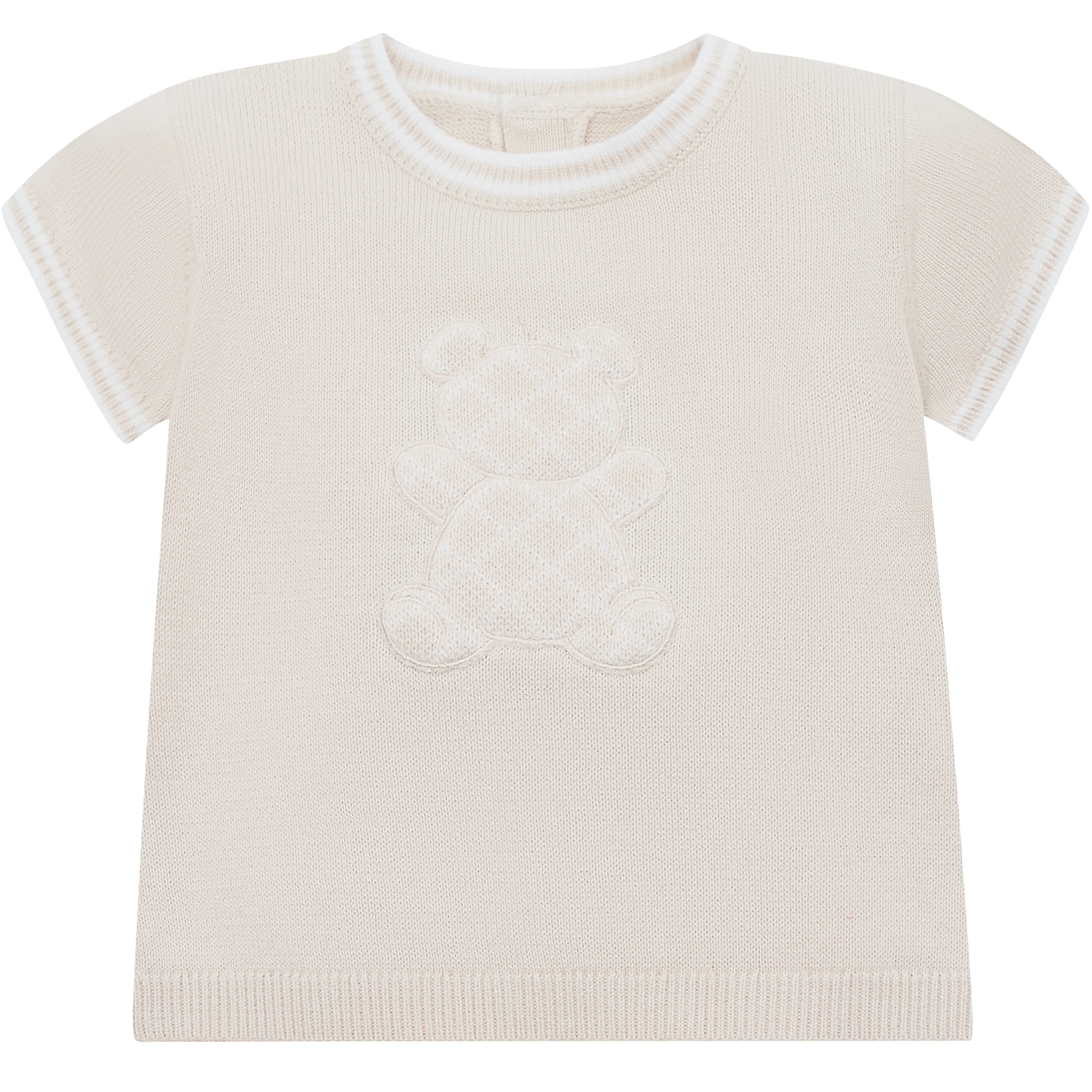 Lennox Boys Stone Teddy Knit Top & Shorts Set - Image 3