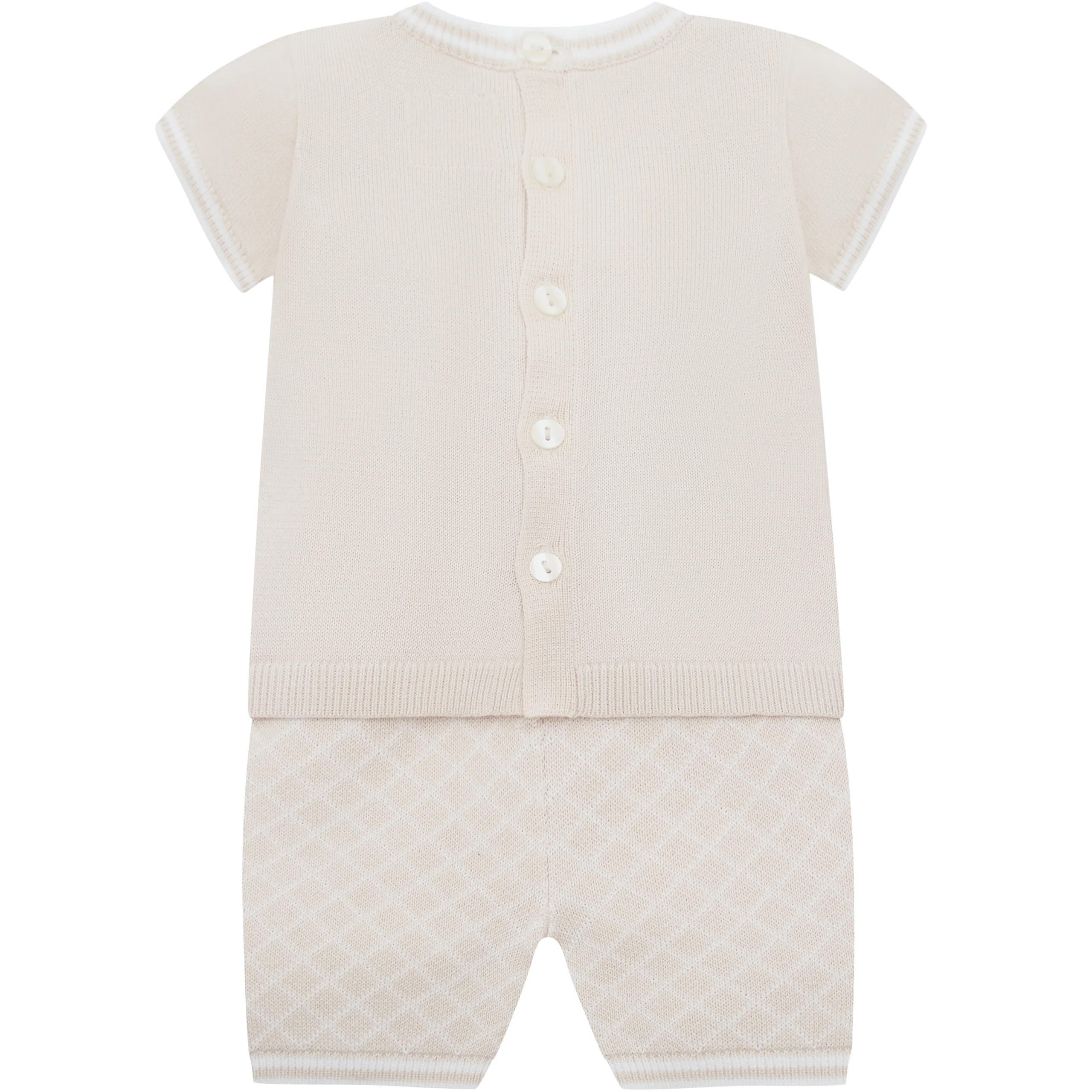 Lennox Boys Stone Teddy Knit Top & Shorts Set - Image 2