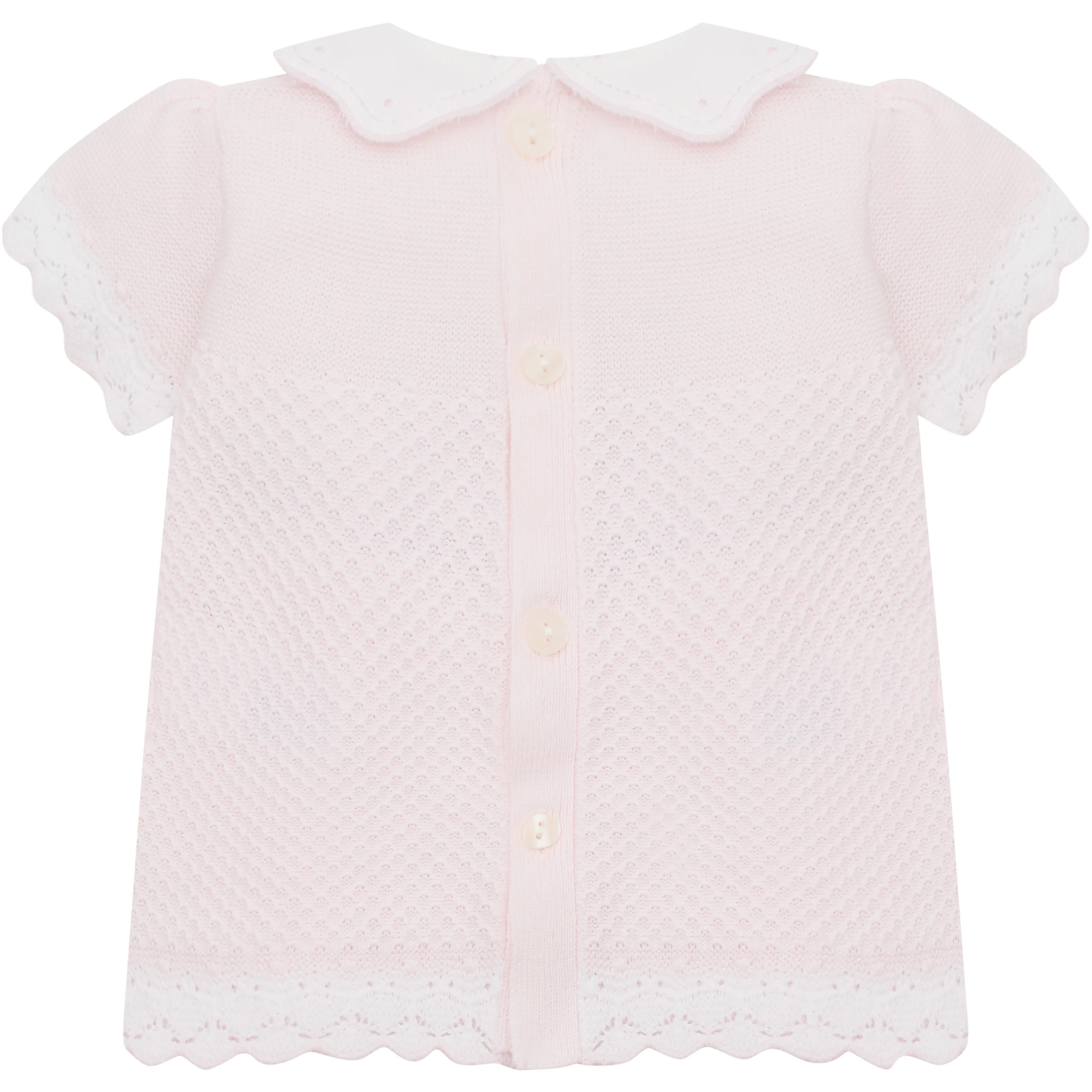 Laura Girls Pink Cotton Knit Top & Shorts Set - Image 3