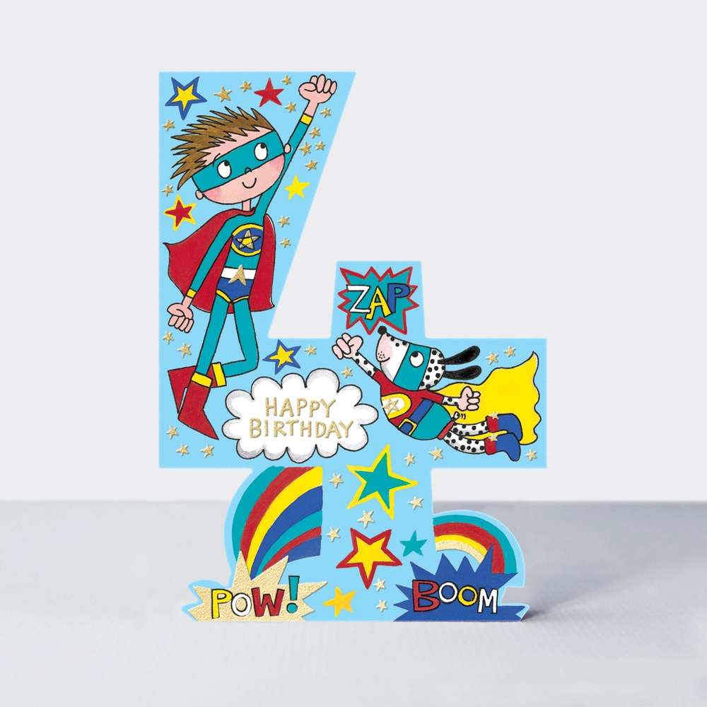 Card - Age 4 Super Hero